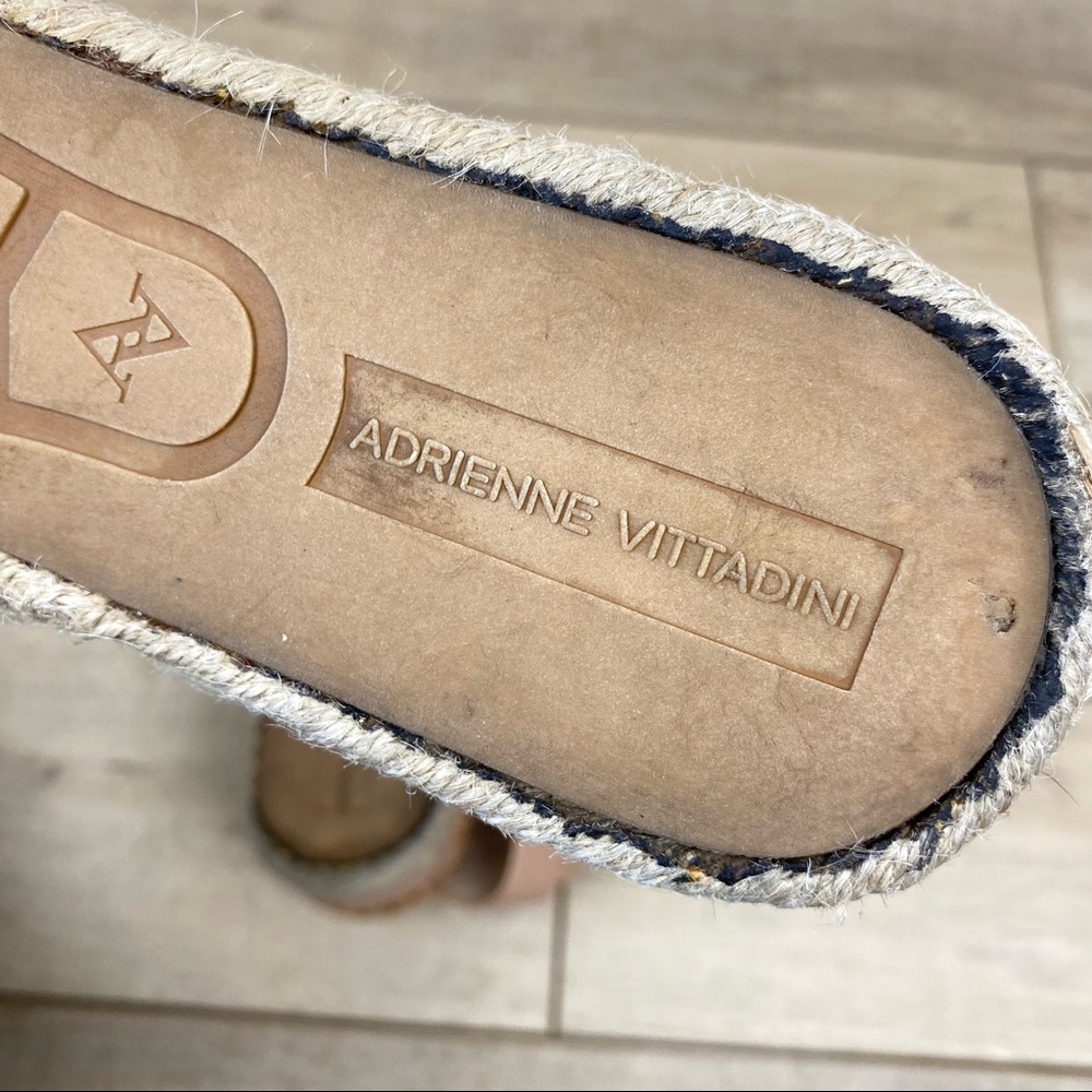ADRIENNE VITTADINI Charlie Espadrille Tan Strappy Vegan Leather Sandals Size 7.5 - Picture 8 of 10